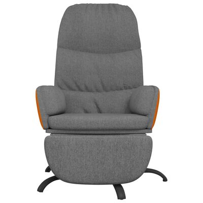 vidaXL Poilsio kėdė su pakoja, šviesiai pilkos spalvos, audinys