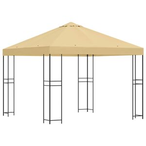 vidaXL Pavėsinė 3 x 3 m Kreminė Poliesteris ir plienas 190 gsm