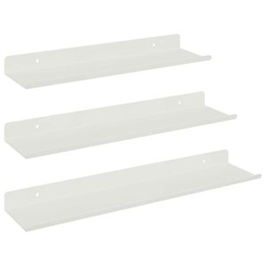 vidaXL Plūduriuojanti lentyna 3 pcs Baltas 40 x 9 x 2,5 cm Plienas