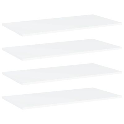 vidaXL Knygų lentynos plokštės, 4vnt., baltos, 80x40x1,5cm, MDP