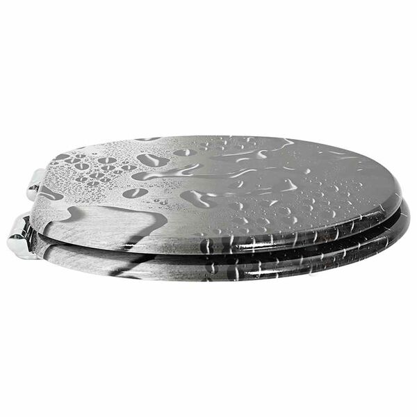 vidaXL Mink&scaron;tai užsidarantis tualeto dangtis Pilka 44 x 38 cm