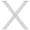 vidaXL Valgomojo stalo kojos, 2 vnt., baltos, 70x(72-73) cm, plienas, X formos