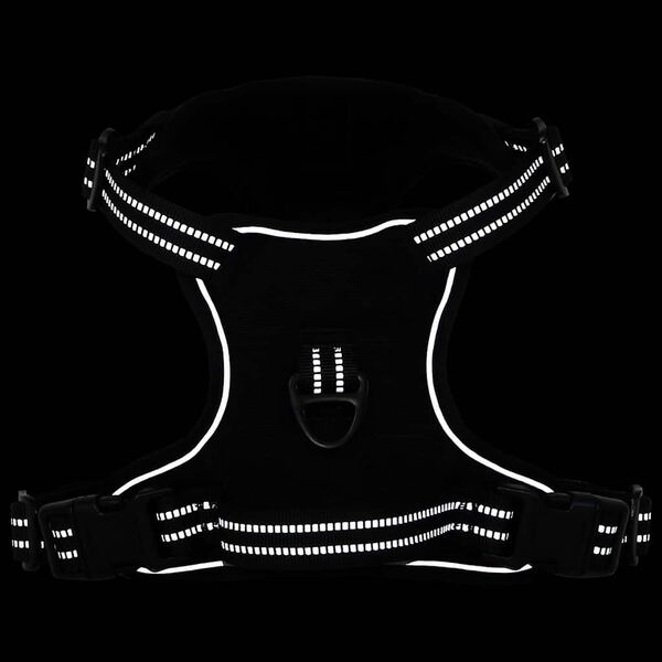 vidaXL Diržai šunims su atspindinčiomis juostelėmis, juodi, S