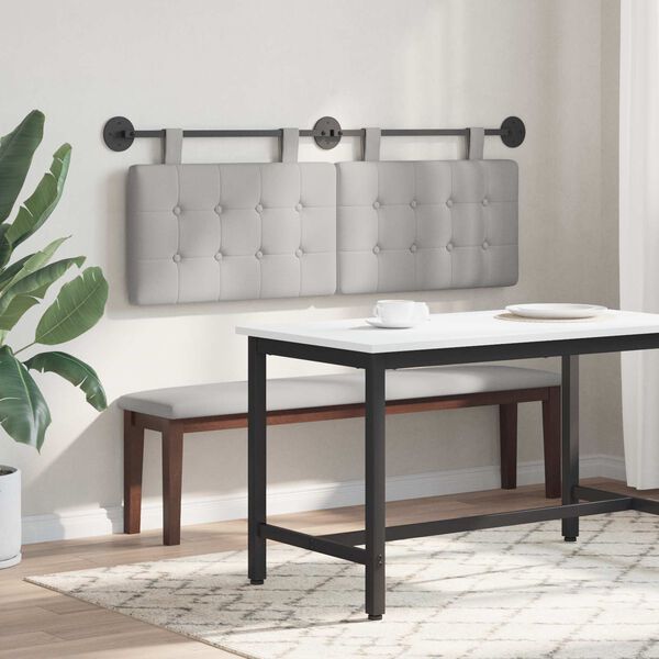 vidaXL Kabantysis galvūgalis Debesų pilka 130 x 55 x 5 cm audinys