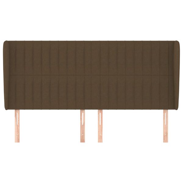 vidaXL Galvūgalis su auselėmis, rudas, 163x23x118/128cm, audinys