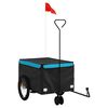 vidaXL Dviračio priekaba, juodos ir mėlynos spalvos, 30kg, geležis