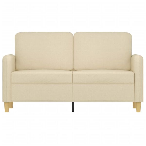 vidaXL Dvivietė sofa, kreminės spalvos, 120cm, audinys