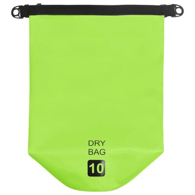 vidaXL Vandeniui atsparus krepšys, žalios spalvos, PVC, 10l