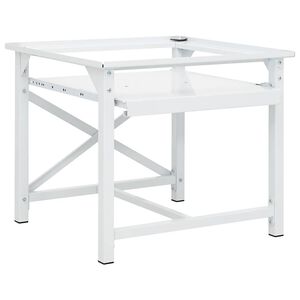 vidaXL Skalbimo ma&scaron;inos pagrindas su i&scaron;traukiama lentyna, baltas