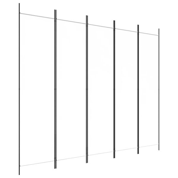 vidaXL Kambario pertvara, 5 dalių, baltos spalvos, 250x200cm, audinys