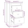 vidaXL Naktinė spintelė, balta, 40x35x61,5cm, pu&scaron;ies medienos masyvas
