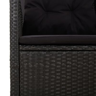 vidaXL Sodo suoliukas su pagalvėlėmis, juodas, 118cm, poliratanas
