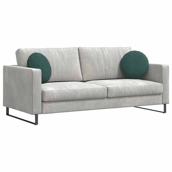 vidaXL Sėdynių pagalvėlės 2 pcs Tamsiai žalia Ø 40 x 13 cm Aksomas