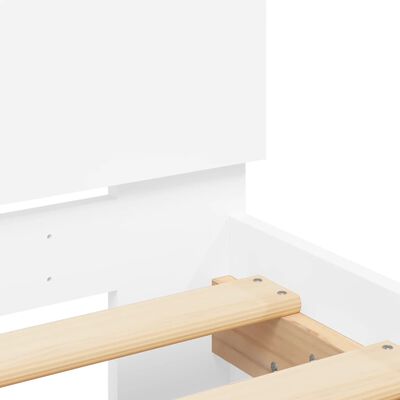 vidaXL Lovos rėmas su galvūgaliu, baltas, 75x190cm, apdirbta mediena