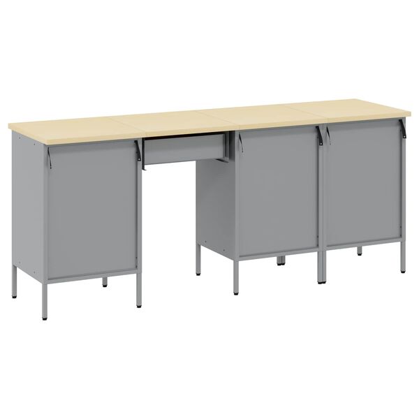 vidaXL Darbo spinta su stalčių 4 pcs Raudona 200 x 55 x 85 cm