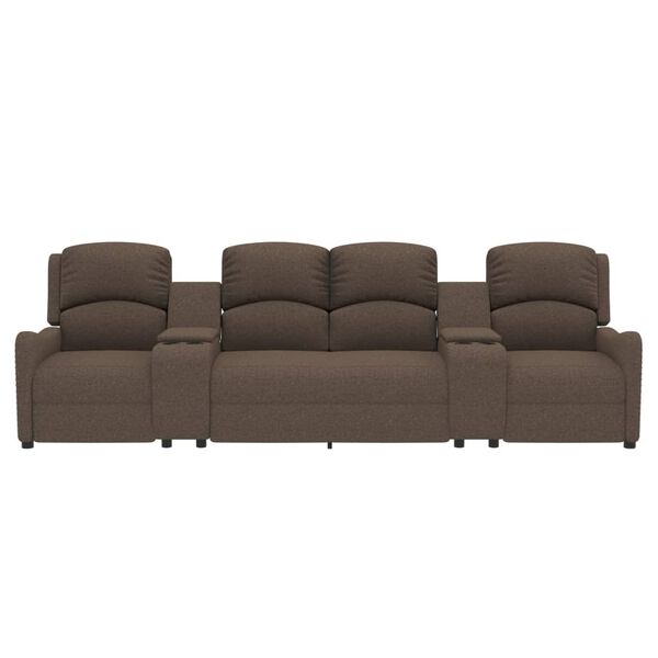 vidaXL Keturvietis atlošiamas masažinis krėslas, taupe, audinys