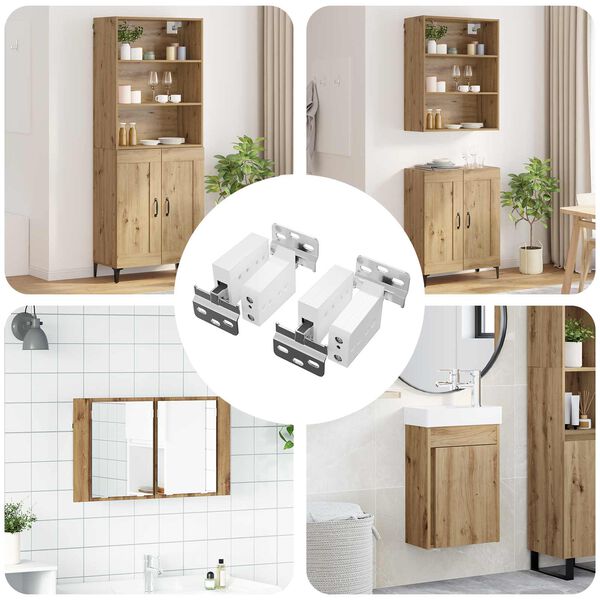 vidaXL Spintelės kabinamas laikiklis 2 pcs Balta 70 x 48 x 19 mm