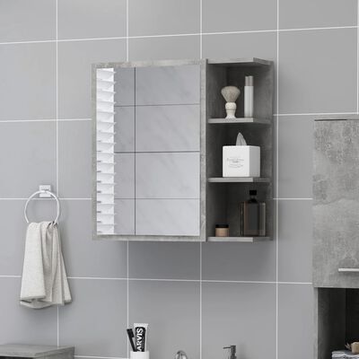 vidaXL Veidrodinė vonios spintelė, betono pilka, 62,5x20,5x64cm, MDP