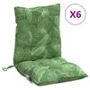 vidaXL Kėdės pagalvėlės, 6vnt., oksfordo audinys, su lapais