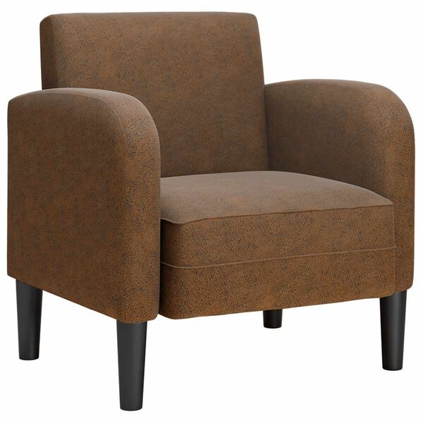 vidaXL Sofos kėdė su porankiais, ruda, 54cm, dirbtinė oda