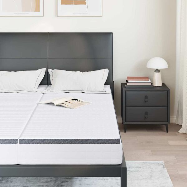 vidaXL Čiužinys 2 pcs Balta ir pilka 80 x 200 cm Bonell spyruoklė