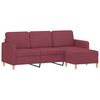 vidaXL Trivietė sofa su pakoja, raudonojo vyno spalvos, 180cm, audinys