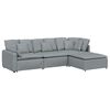 vidaXL Modulinė sofa su pakoja ir pagalvėlėmis, audinys, &scaron;viesiai pilka