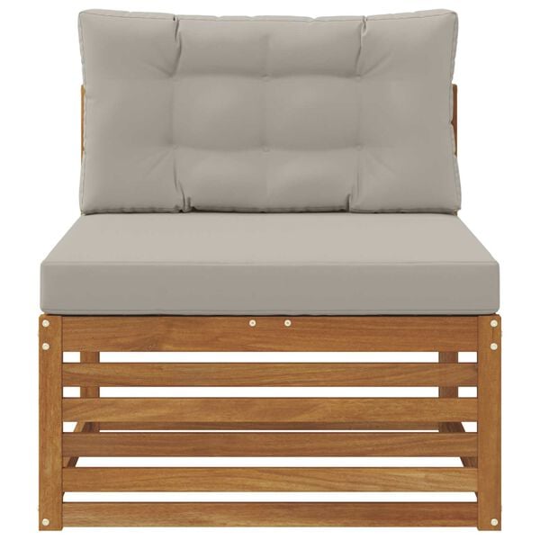 vidaXL Lauko vidurinė sofa Kietos akacijos mediena Natūrali