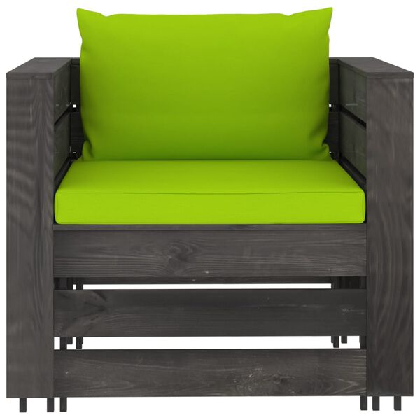 vidaXL Sodo komplektas su pagalvėlėmis, 7 dalių, impregnuota mediena