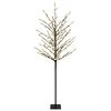 vidaXL LED rutuliukų Kalėdų eglutė Juoda 18 x 18 x 150 cm Plienas