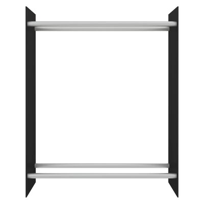 vidaXL Stovas malkoms, juodos spalvos, 80x35x100cm, grūdintas stiklas