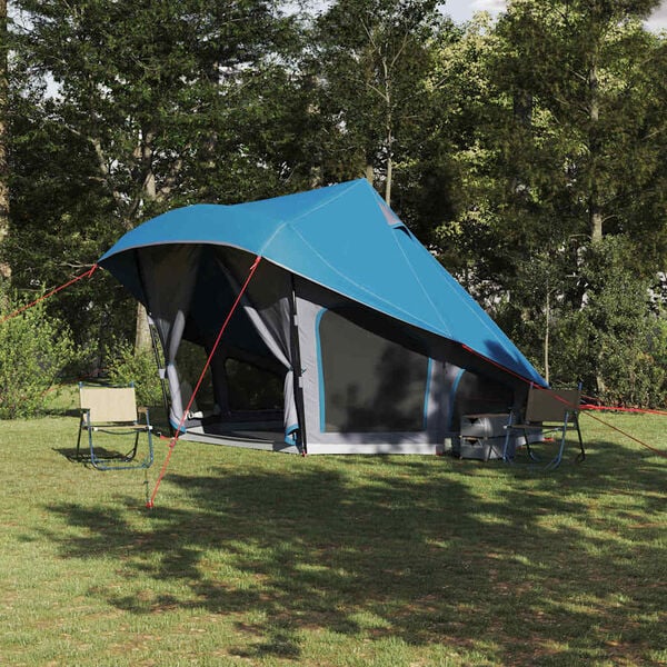 vidaXL &Scaron;eimos Tipi &Scaron;likas su stogu Mėlyna ir Pilka 508 x 470 x 300 cm