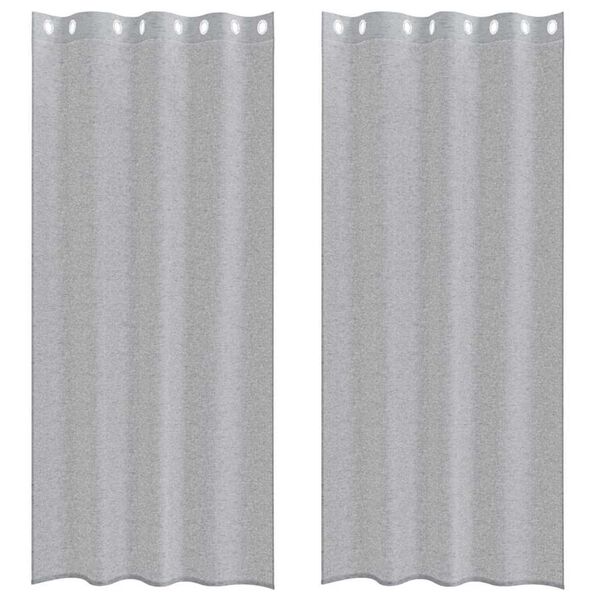 vidaXL Voile Užuolaida 2 pcs Tamsiai pilka 260 x 140 cm Poliesteris