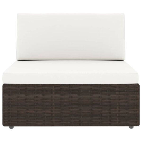 vidaXL Sodo komplektas su pagalvėlėmis, 6 dalių, rudas, poliratanas