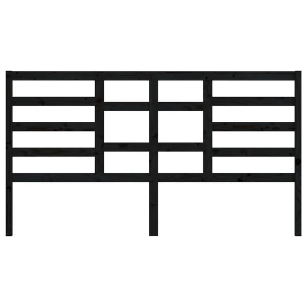 vidaXL Lovos galvūgalis, juodas, 206x4x104cm, pu&scaron;ies medienos masyvas