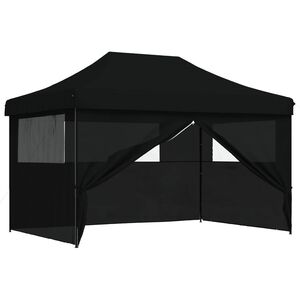 vidaXL &Scaron;ventės palapinė 279 x 410 x 315 cm Juoda Oksfordo audinys