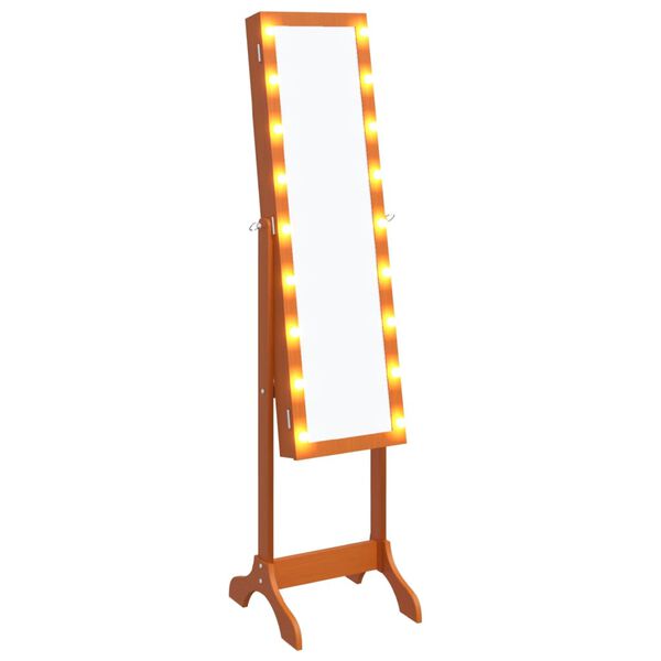 vidaXL Laisvai pastatomas veidrodis su LED, 34x37x146cm