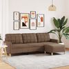 vidaXL Trivietė sofa su pakoja, rudos spalvos, 210cm, audinys