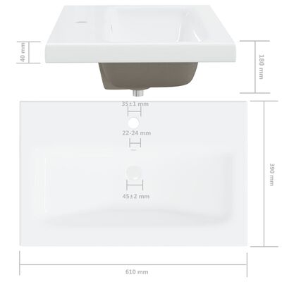 vidaXL Vonios kambario baldų komplektas, baltas, MDP, ypač blizgus