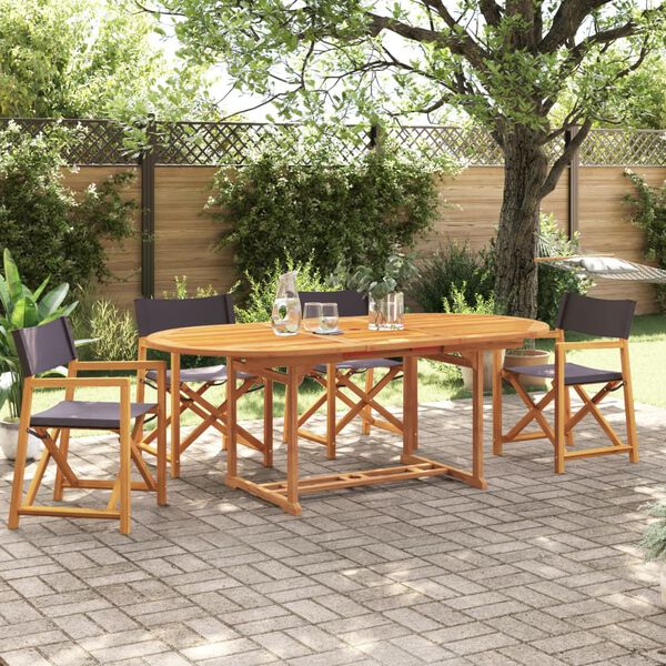 vidaXL Sulankstomos sodo kėdės, 4vnt., tamsiai pilkos spalvos, audinys