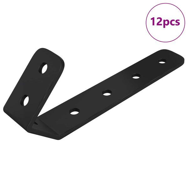 vidaXL Kabliai 12 pcs Juoda M5 x 110 mm Geležis