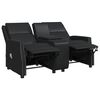 vidaXL Dvivietis atlošiamas masažinis krėslas, juodas, dirbtinė oda