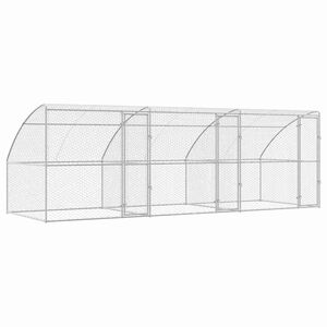 vidaXL &Scaron;unų narvas 3 pcs Sidabro 6 x 2 x 2 m Galvanizuotas plienas