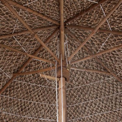 Skėtis nuo saulės, 270cm, bambukinis su stogu iš bananų lapų