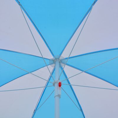 vidaXL Paplūdimio skėtis, mėlynas ir baltas, 180 cm, audinys