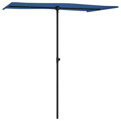 vidaXL Lauko skėtis su aliuminio stulpu, mėlynos spalvos, 180x110cm