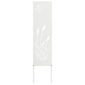 vidaXL Sodo privatumo ekranas &bdquo;Fretwork&ldquo; Balta 32 x 140 cm