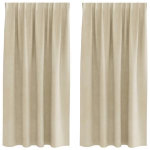 vidaXL Užtemdymo užuolaidos 2 pcs Kreminė 140 x 175 cm Aksomas