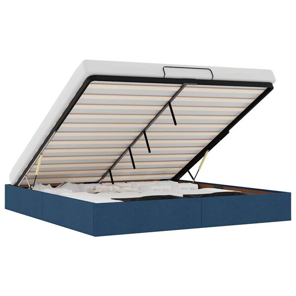 vidaXL Osmanų lovos rėmas be čiužinio Mėlynas 180x200 cm audinys