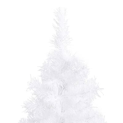 vidaXL Dirbtinė kampinė apšviesta Kalėdų eglutė, balta, 180cm, PVC